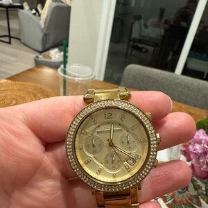 Michael Kors Gold Crystal-Embellished Women's Watch